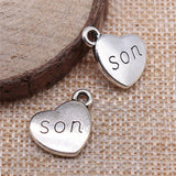 10pcs 15x18mm 3 Colors Antique Bronze Color Antique Silver Color Antique Gold Color Double Sided Son Heart Charms