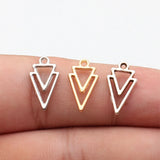 40pcs 16x9mm 3 Colors Antique Silver Color Kc Gold Color Rhodium Color Hollow Triangle Geometry Charms