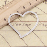 10 Uds. De dijes de corazón de 39x35mm, colgantes de Color plata antigua, fabricación de joyería tibetana hecha a mano DIY