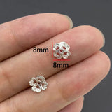 20-40pcs silver Alloy Flower Holder Partition Bead Cap Bead Holder Cap DIY Step Shaking Hairpin Hairpin Crown Accessories V149