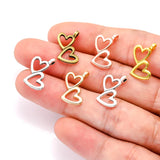 30pcs 6 Color Exquisite Heart Shaped Charm for Necklace Keyring Pendant  DIY Handmade Jewelry Accessories 13*17mm A146