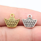 10pcs 14x13mm 2 Colors Antique Silver Color Antique Gold Color Ingots Charms For DIY Jewelry Making
