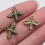 20pcs 14x18mm 2 Colors Antique Bronze Color Antique Silver Color Bee Charms For DIY Jewelry Making