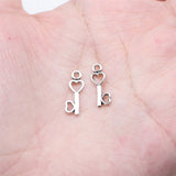 40pcs 15x6mm 2 Colors Antique Bronze Color Antique Silver Color Love Key Charms For DIY Jewelry Making