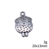 10pcs 20x13mm 2 Colors Antique Bronze Color Antique Silver Color Sheep Charms For DIY Jewelry Making