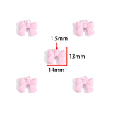 10Pcs Pink Bow Pendant Premium Alloy Jewelry Components for DIY Necklaces Earrings Bracelets and Other Jewelry Making Materials