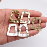 4pcs 35x28mm 5 Colors Hollow Out Hammered Trapezoidal Geometric Charms For DIY Jewelry Making