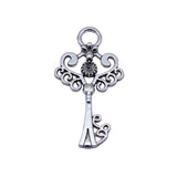 20pcs 33x18mm 2 Colors Antique Bronze Color Antique Silver Color Heart Key Charms For DIY Jewelry Making