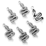 20pcs 6 Color animal snake Charms Alloy Metal For earring Pendants DIY Handmade Jewelry Accessories Making 21*10mm D9341
