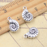 10 Uds. De dijes de caracola de mar, 16x11x4mm, colgantes de Color plata antigua, fabricación de joyería tibetana hecha a mano DIY