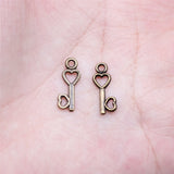 40pcs 15x6mm 2 Colors Antique Bronze Color Antique Silver Color Love Key Charms For DIY Jewelry Making