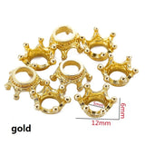 20pcs 8 colors Alloy Loose Spacer Beads Gold Silver Crown Beads for Jewelry Making DIY Bracelet Handmade Accessories 7x10 mm