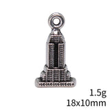 10pcs 18x10mm 2 Colors Antique Bronze Color Antique Silver Color Skyscraper Empire State Building Charms