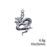 5pcs 43x26mm Antique Silver Color Flower Snake Charms For DIY Jewelry Making