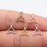40pcs 12x9.7mm 5 Colors Hollow Whale Tail Charms For DIY Jewelry Making