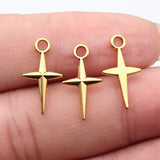 40pcs 20x10mm 5 Colors Cross Star Charms For DIY Jewelry Making