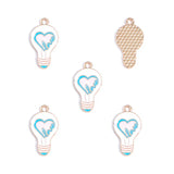 20-Piece Heart-Shaped Pink Valentine's Day Alloy Enamel Pendant DIY Necklace Bracelet Charms Jewelry Making Accessories W627