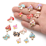 10Pcs 6 Color mushroom Charms Diy Findings Keychain Bracelets Pendant For Jewelry Making