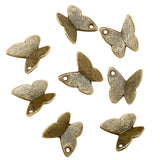 40PCS 10*10mm 6 Color Wholesale animal Charms Alloy Metal Butterfly Pendants For DIY Handmade Jewelry Accessories Making