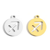 5pcs Stainless Steel 12 constellation charm DIY Jewelry Charms for Necklace Making Pendant Never Fade 15*17mm L409