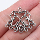 10pcs 26x30mm Antique Silver Color Geometric Flower Earring Connector For DIY Jewelry Making Handmade Jewelry Findings