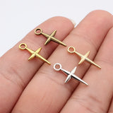 40pcs 20x10mm 5 Colors Cross Star Charms For DIY Jewelry Making