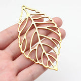 1pcs 90x50mm 2 Colors Antique Bronze Color Antique Gold Color Large Hollow Leaf Charms For DIY Jewelry Making