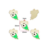 5pcs flag Football Soccer Charm Jewelry Accessories Diy Making Necklace Earring Pendant Craft Supplies Gold Plated W481