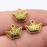20pcs 14x12mm 2 Colors Antique Silver Color Antique Gold Color Coin Ingot Charms For DIY Jewelry Making