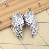 10 Uds. De dijes de alas de Ángel, 26x24x6mm, colgantes de Color plata antigua, fabricación de joyería tibetana hecha a mano DIY