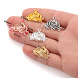 10Pcs 5 Colors Alloy lotus charm For Bracelets Necklaces Pendant Diy Handmade Jewelry Making 26*18mm G123
