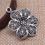 10pcs 31x27mm 2 Colors Antique Bronze Color Antique Silver Color Flowers Charms For DIY Jewelry Making
