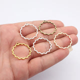 20pcs 30x28mm 5 Colors Openwork Flower Border Charms For DIY Jewelry Making