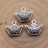 20pcs 14x12mm 2 Colors Antique Silver Color Antique Gold Color Coin Ingot Charms For DIY Jewelry Making