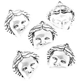 4 colors 10pcs Fashion CreativityHalf People Face Pendant for DIY Women Men Bracelet earrings Necklace Jewelry Making I1125