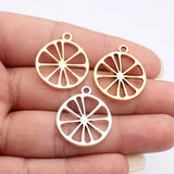 10pcs 27x24mm 3 Colors Antique Silver Color Kc Gold Color Antique Gold Color Hollow Out Lemon Slice Charms