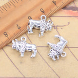 10 Uds. De dijes de rinoceronte de animales, 15x18x5mm, colgantes de Color plata antigua, fabricación de joyería tibetana hecha a mano DIY