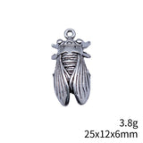 5pcs 25x12x6mm 3 Colors Antique Bronze Color Antique Silver Color Antique Gold Color Insect Cicada Charms