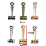 10Pcs Antique Silver Alloy Hammer-Finish Jewelry Pendants 18*6.5mm 6 Colors for Handmade DIY Jewelry Making Accessories J523