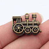 2pcs 27x21x9mm 4 Colors 3D Steam Locomotive Charms Train Pendant For DIY Jewelry Making