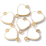 20Pcs 11Colors Double hole Zinc alloy Metal Enamel 13*10mm heart shaped Pendant For DIY Bracelet Necklace Jewelry Making