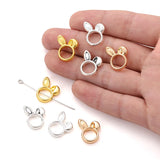 10pcs inside diameter 8mm rabbit Interval Bead Connect Spacers Through Hole Beading Cap DIY Bracelet for Jewelry Making R238