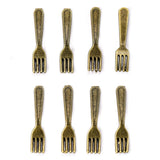 50pcs 4 Colors Mini tableware Spoon fork Dining knife Charms DIY Clothing luggage accessories Jewelry Making 19*5mm J492
