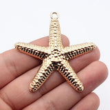 1pcs 66x60mm 2 Colors Antique Silver Color Kc Gold Color Starfish Charms For DIY Jewelry Making