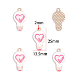 20-Piece Heart-Shaped Pink Valentine's Day Alloy Enamel Pendant DIY Necklace Bracelet Charms Jewelry Making Accessories W627