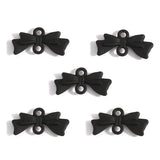 5-Piece Alloy Black Spray-Painted Bow Charm Pendants for DIY Jewelry Making Handmade Necklaces Earrings Accessories W597