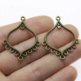 4pcs 37x31mm 2 Colors Hollow Porous Earring Connector Pendant For DIY Jewelry Making Handmade Jewelry Craft Findings
