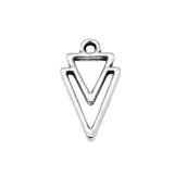 40pcs 16x9mm 3 Colors Antique Silver Color Kc Gold Color Rhodium Color Hollow Triangle Geometry Charms