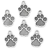 25pcs 6 Color Dog footprints Charm Bracelet Necklace Pendant DIY Jewelry Handmade Accessories 15*12mm
