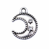 20pcs 15x12mm 2 Colors Antique Bronze Color Antique Silver Color Moon Stars Charms For DIY Jewelry Making
